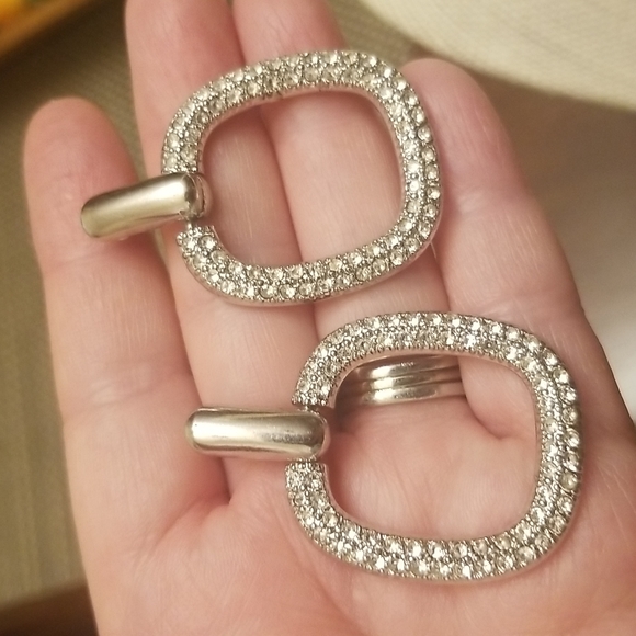 Rhinestone Door Knocker Earrings - Picture 4 of 6